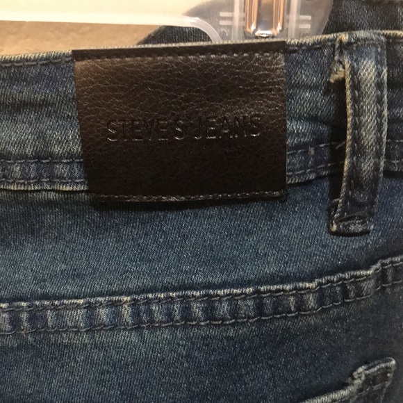 STEVE’S JEANS Blue Wash Denim Straight Leg Jeans-Size 34/30 - Picture 7 of 8